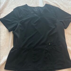iflex Black V-Neck Short Sleeve Top